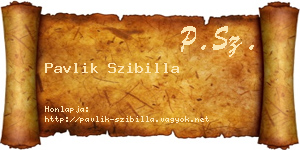Pavlik Szibilla névjegykártya